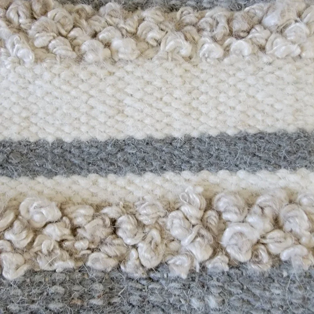 Magnolia Home Pillow Cover‎ Striped Wool Blend Nubby Neutral Boho Joanna Gaines